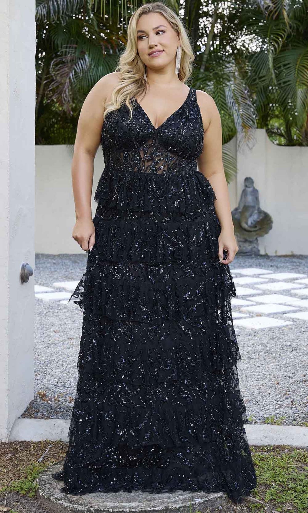 Primavera Couture 14073 - Sleeveless Embellished Evening Gown