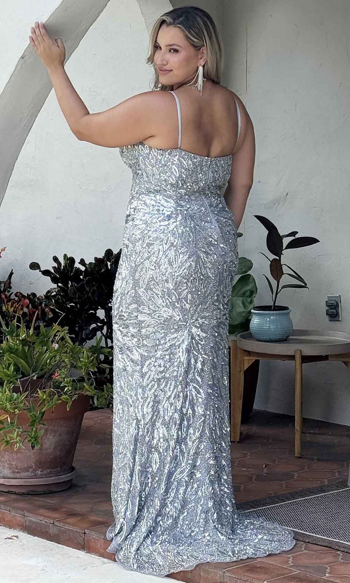 Primavera Couture 14078 - V-Neck Sequined Sleeveless Evening Gown
