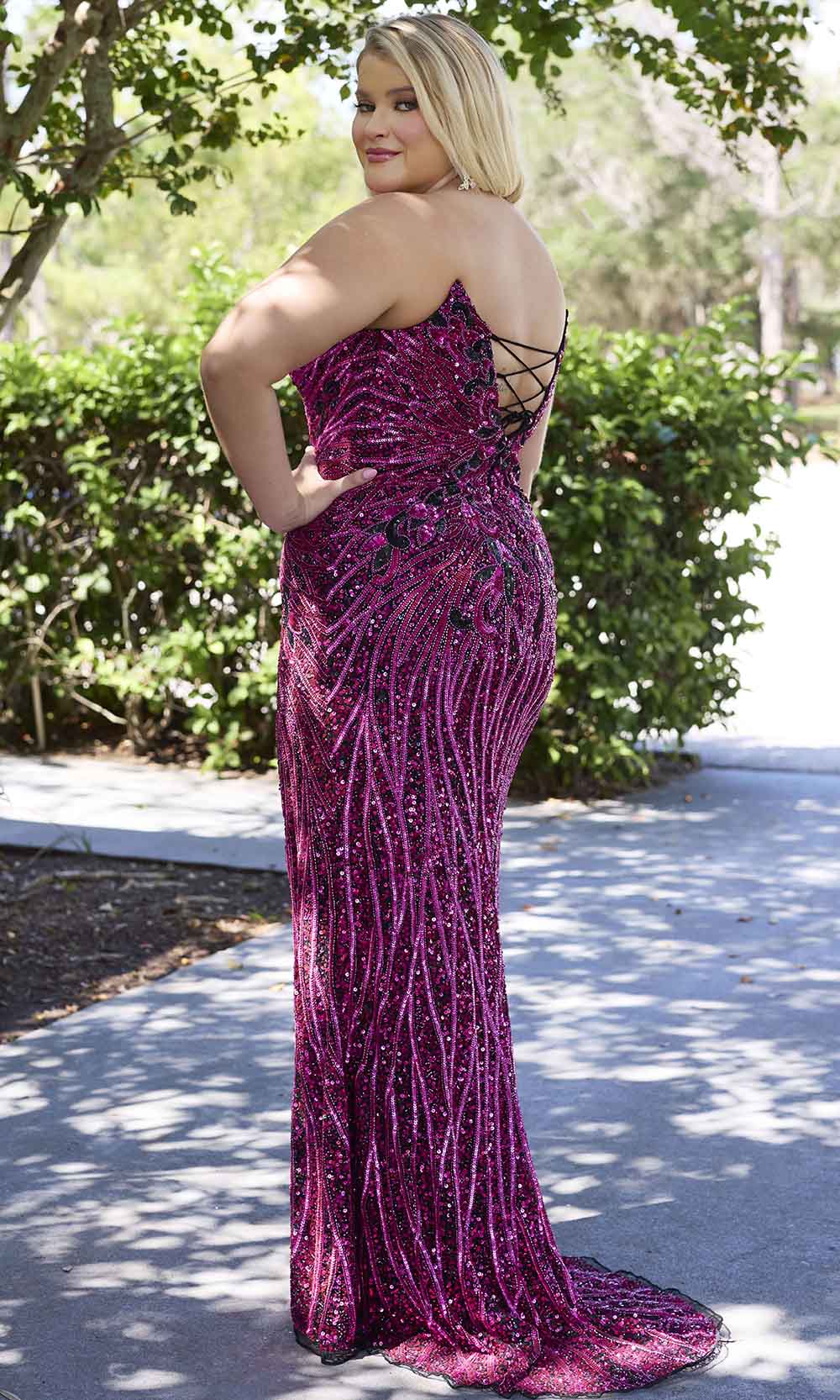 Primavera Couture 14083 - Strapless Sequin Sheath Evening Gown - view 6