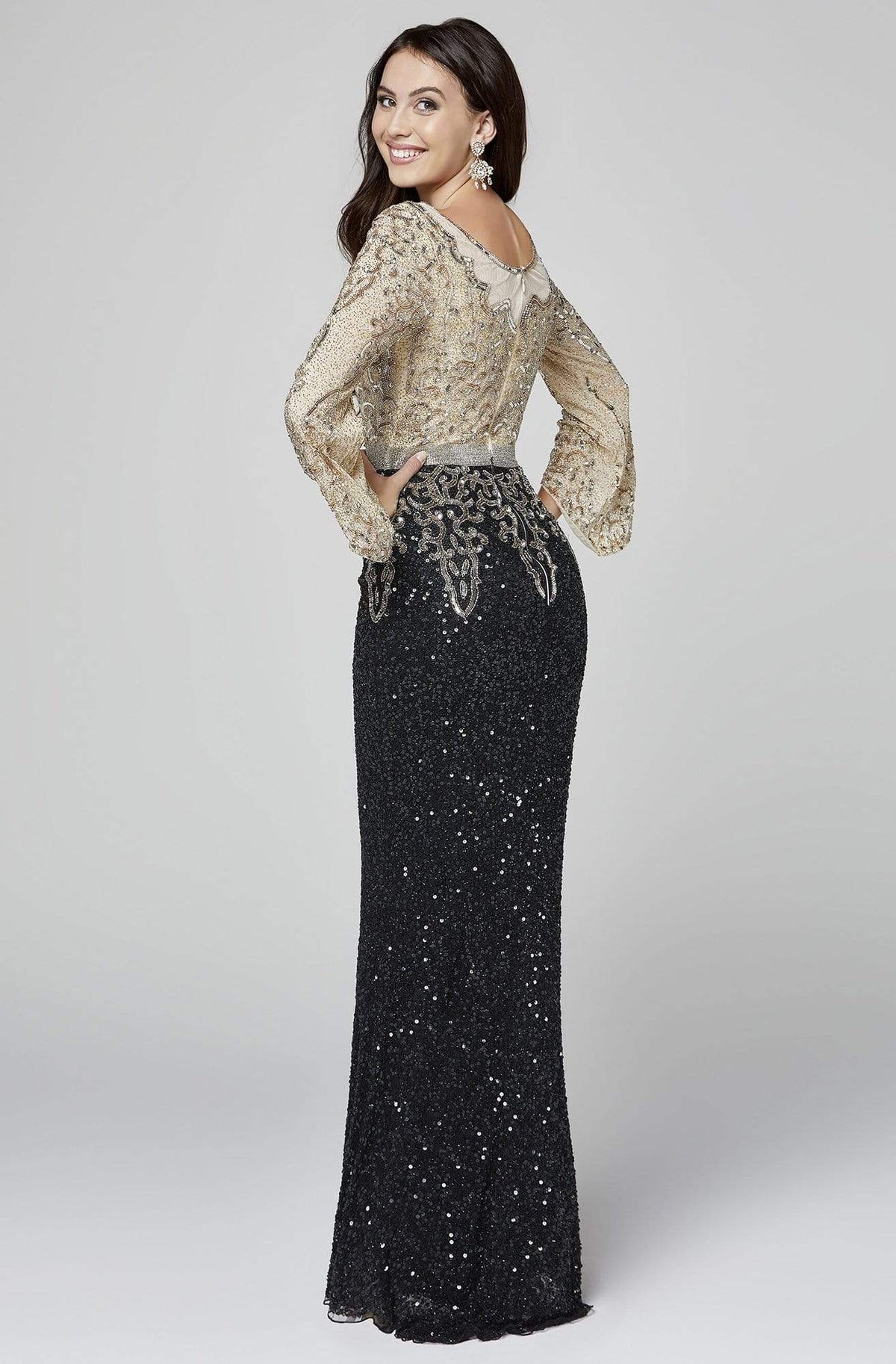 Primavera Couture - 3378 Embellished Bateau Sheath Dress - view 5