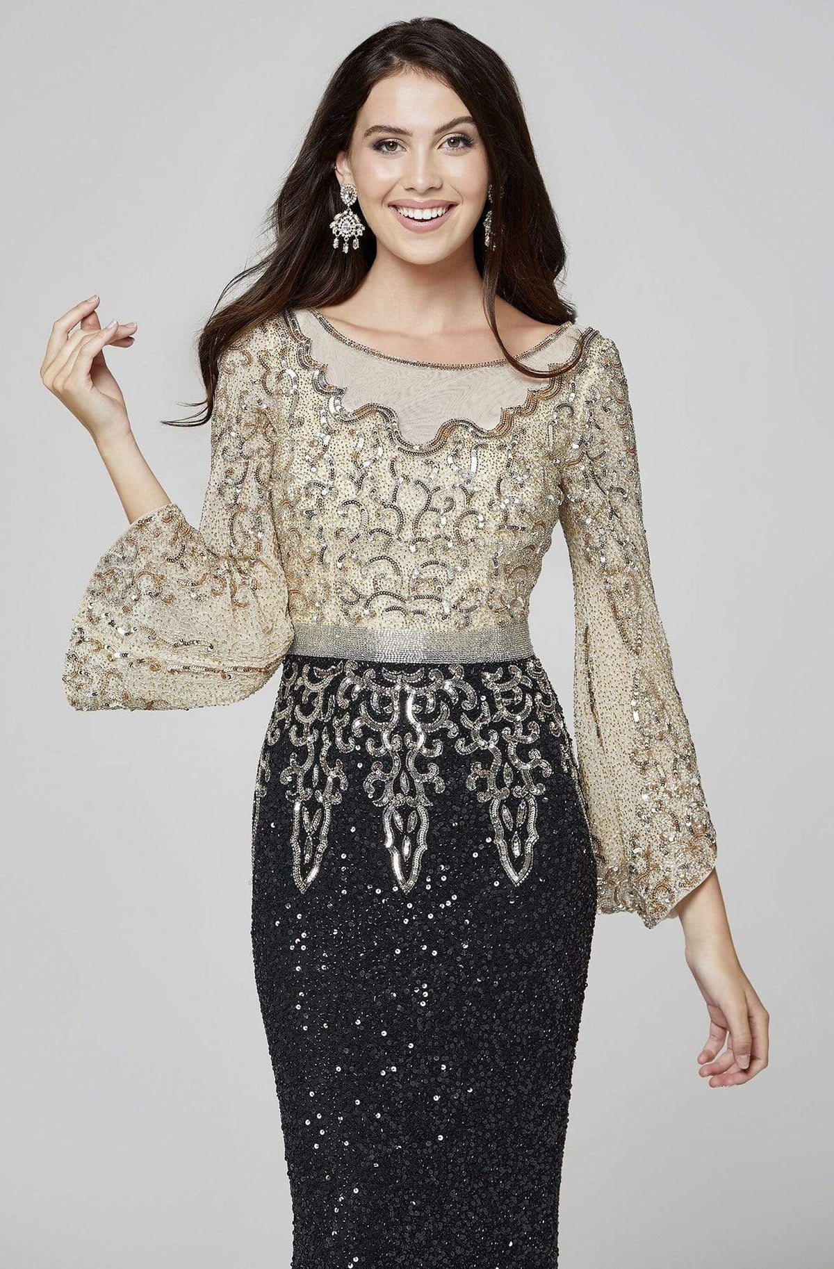 Primavera Couture - 3378 Embellished Bateau Sheath Dress - view 6
