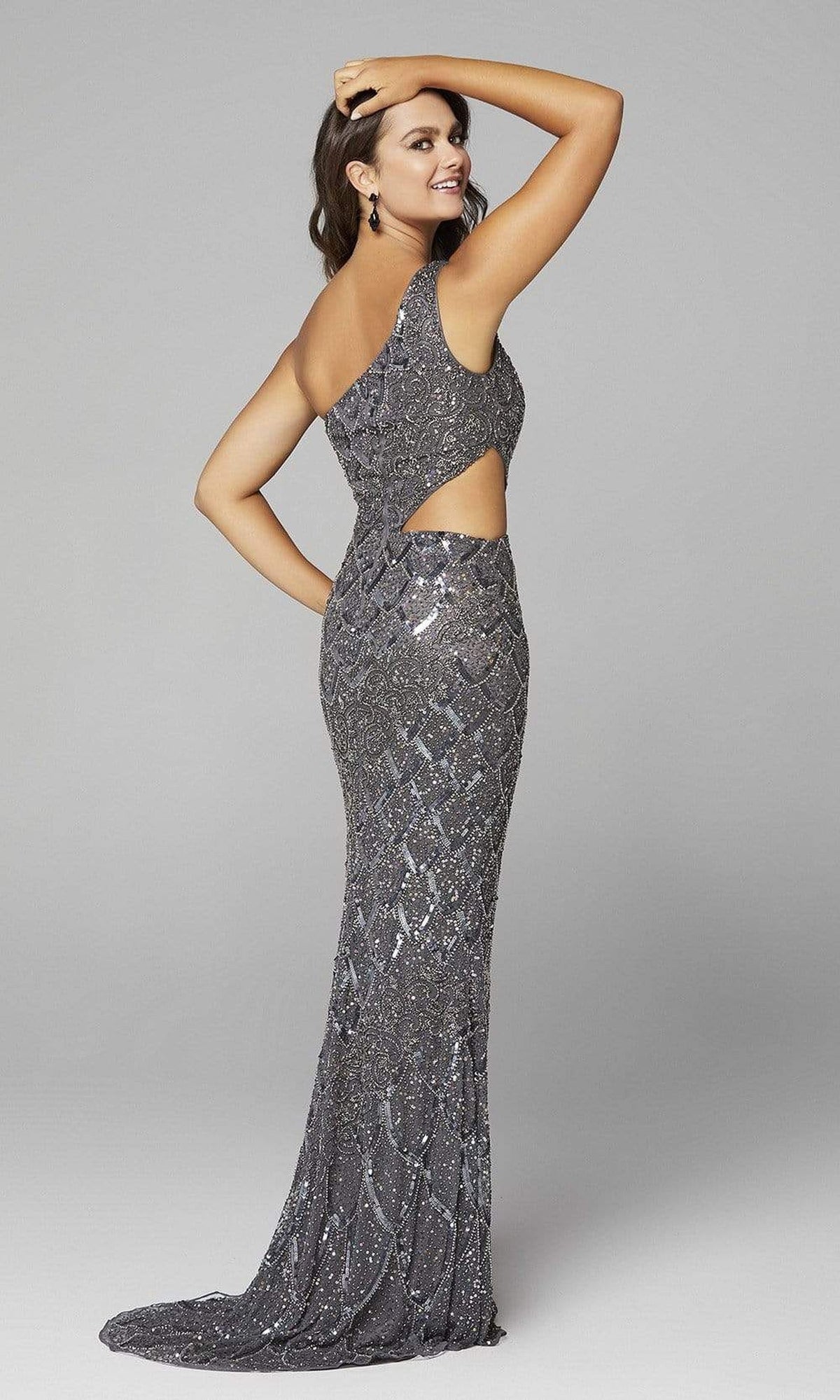 Primavera Couture - 3729 One Shoulder Asymmetrical Dress