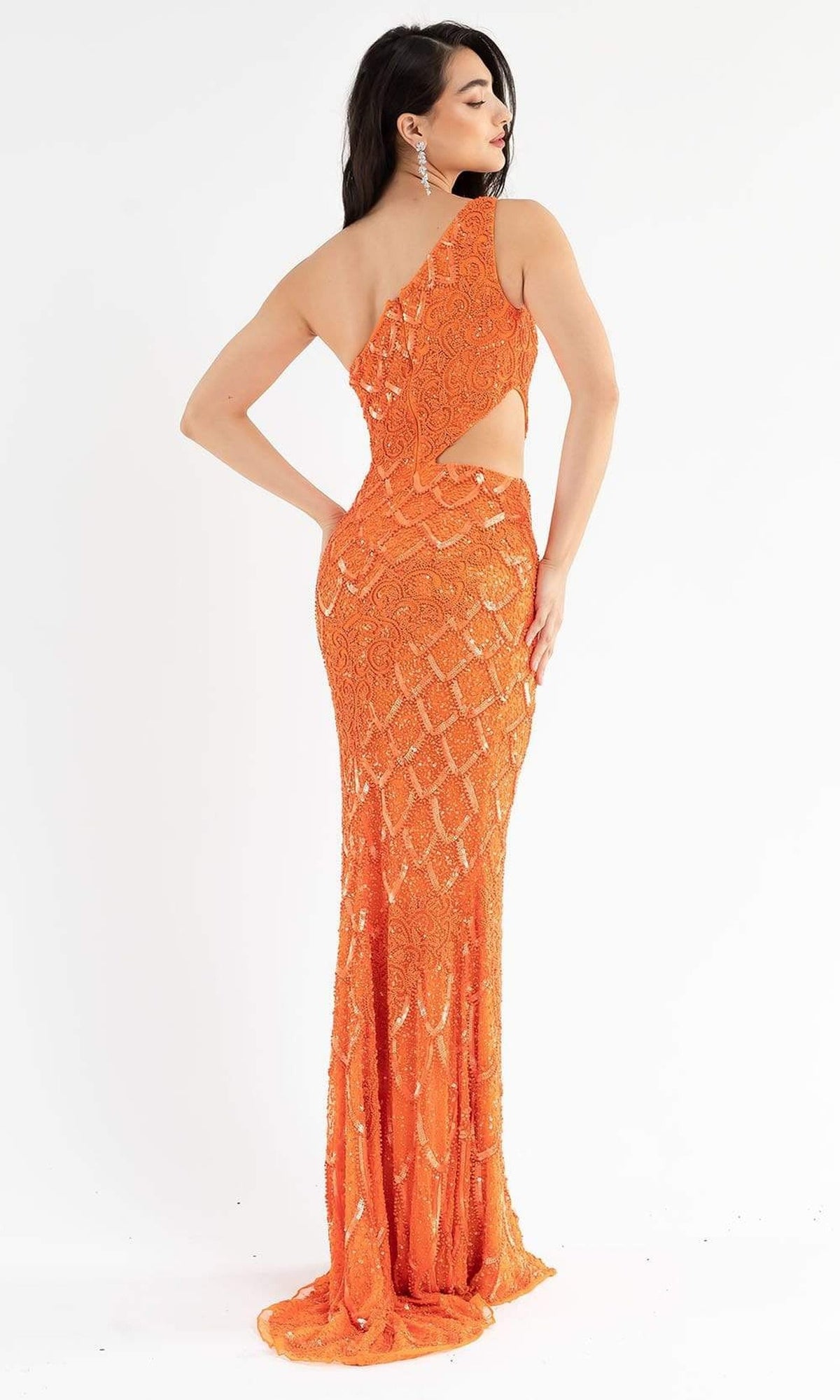 Primavera Couture - 3729 One Shoulder Asymmetrical Dress