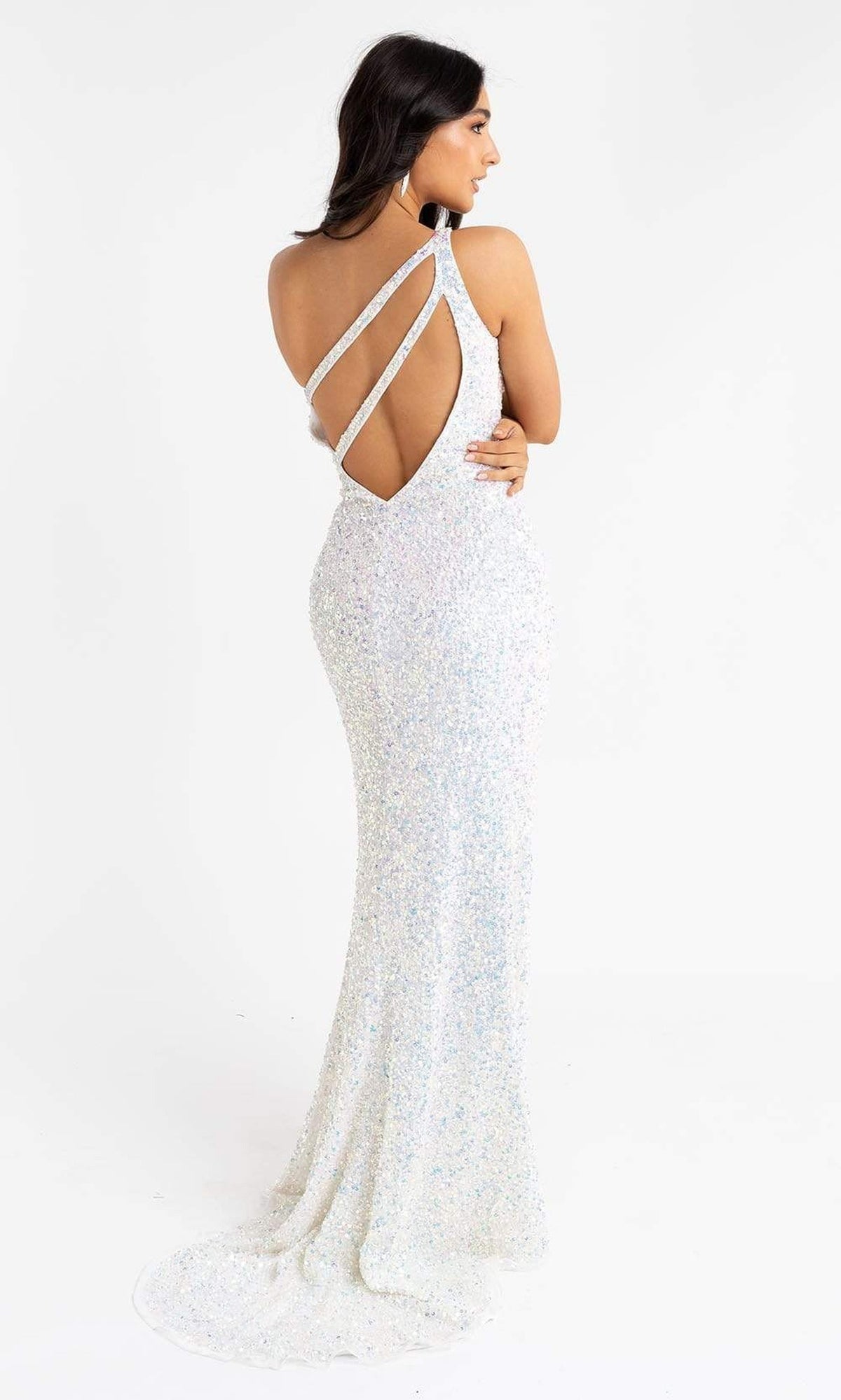 Primavera Couture - 3761 Asymmetrical Sequin Double Strap Dress