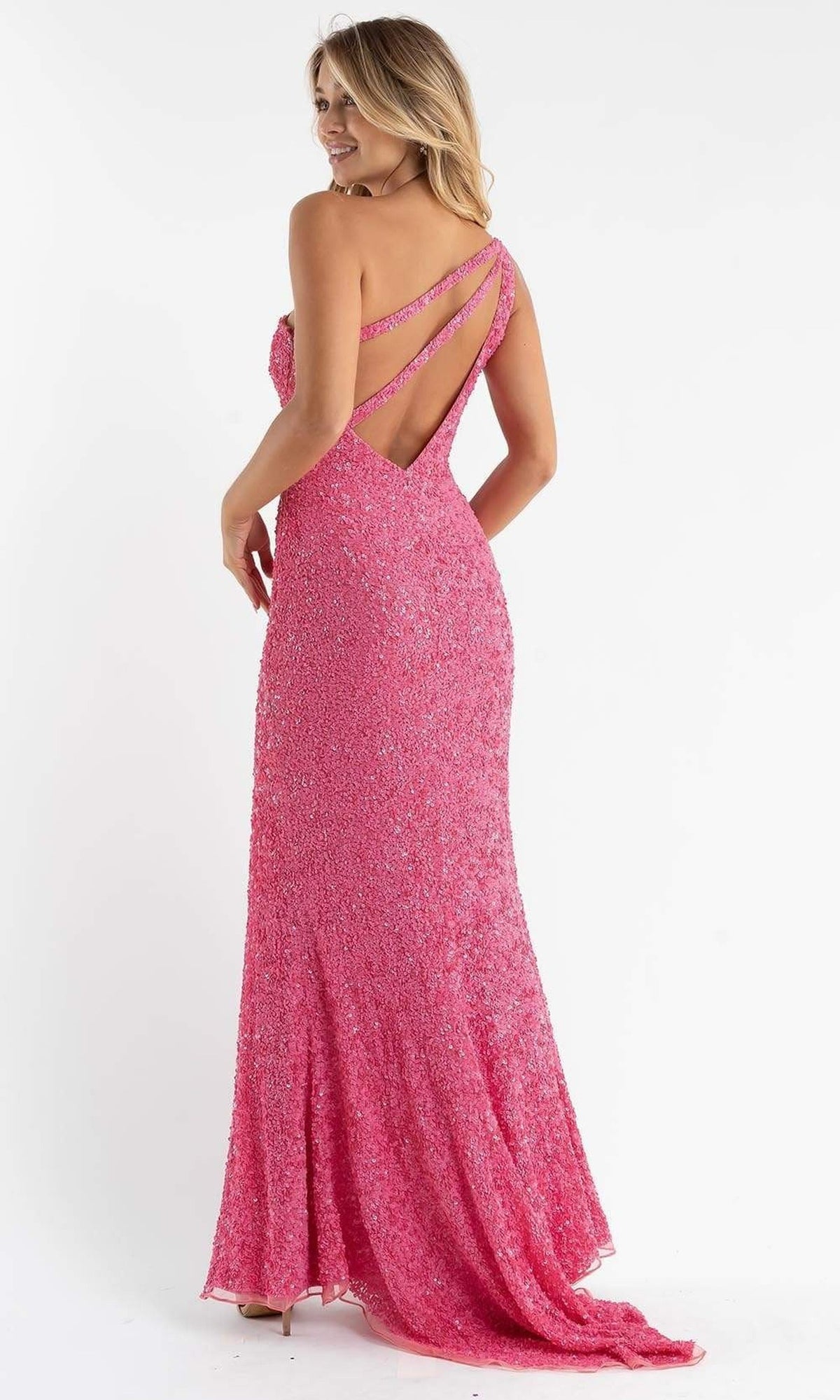 Primavera Couture - 3761 Asymmetrical Sequin Double Strap Dress