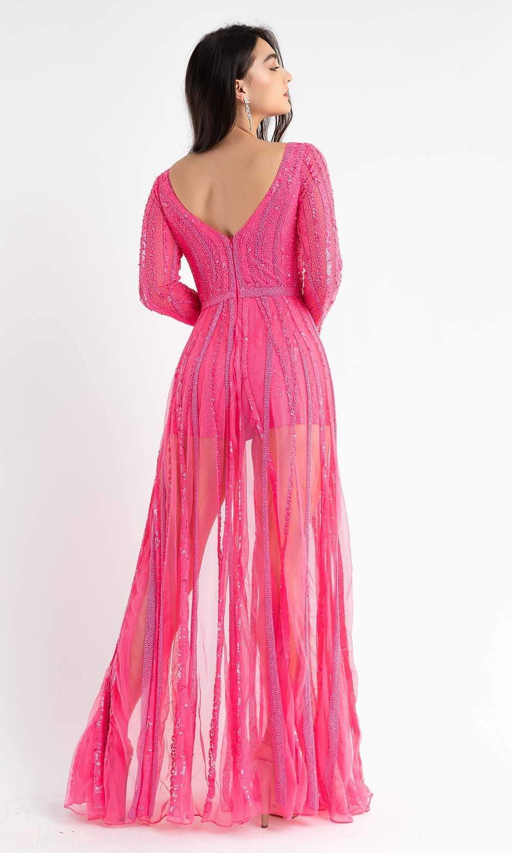 Primavera Couture - 3777 V-Neck Long Sleeve Romper - view 14