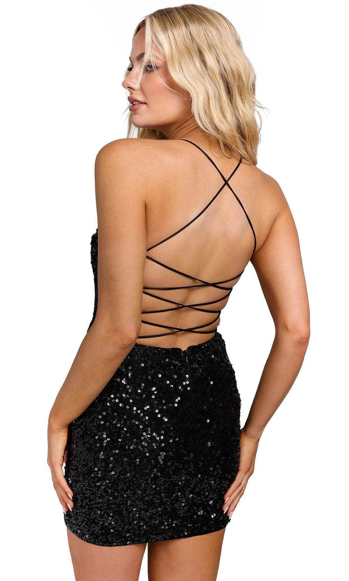 Primavera Couture 3852 - Sequined Sleeveless Cocktail Dress