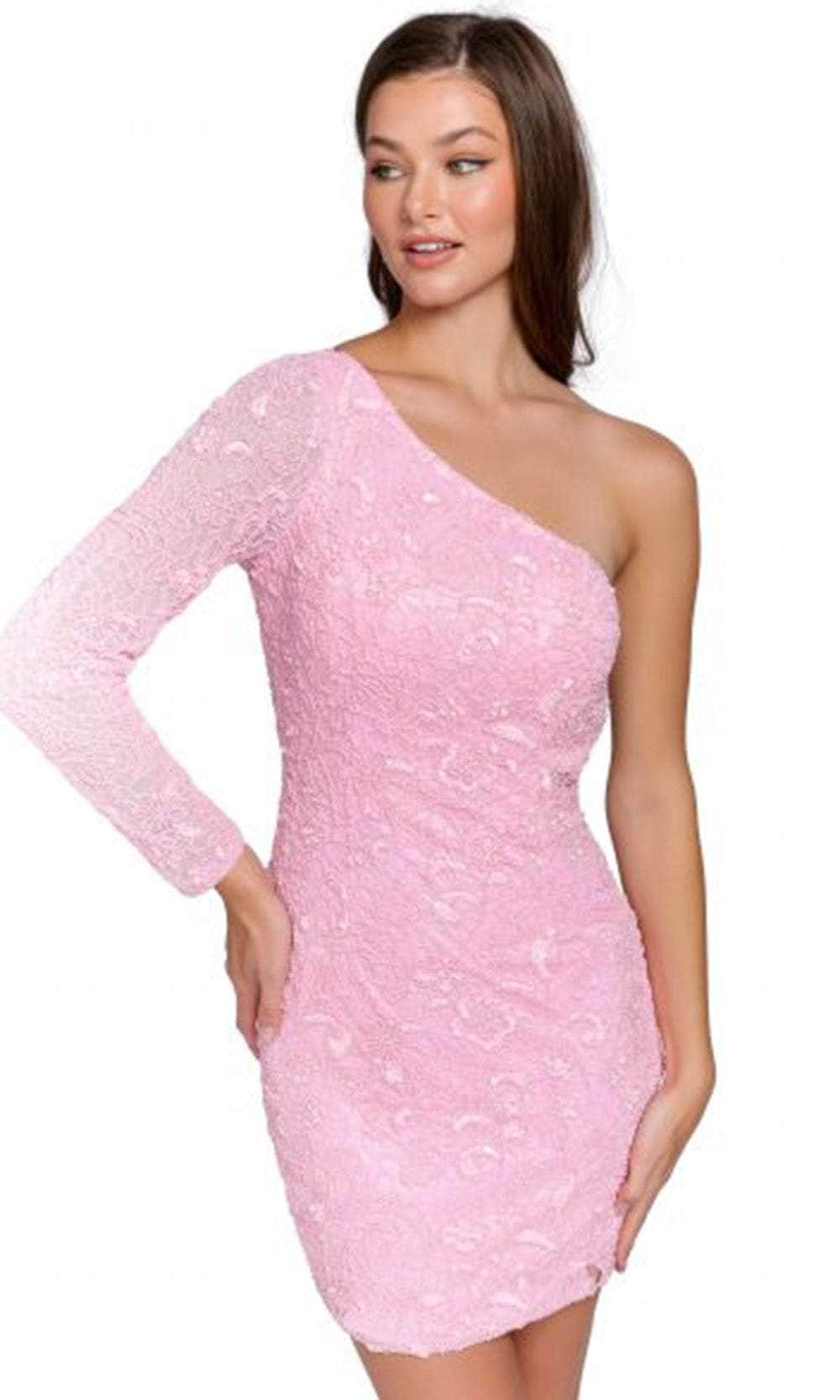 Primavera Couture 3865 - One Long Sleeve Cocktail Dress - back view