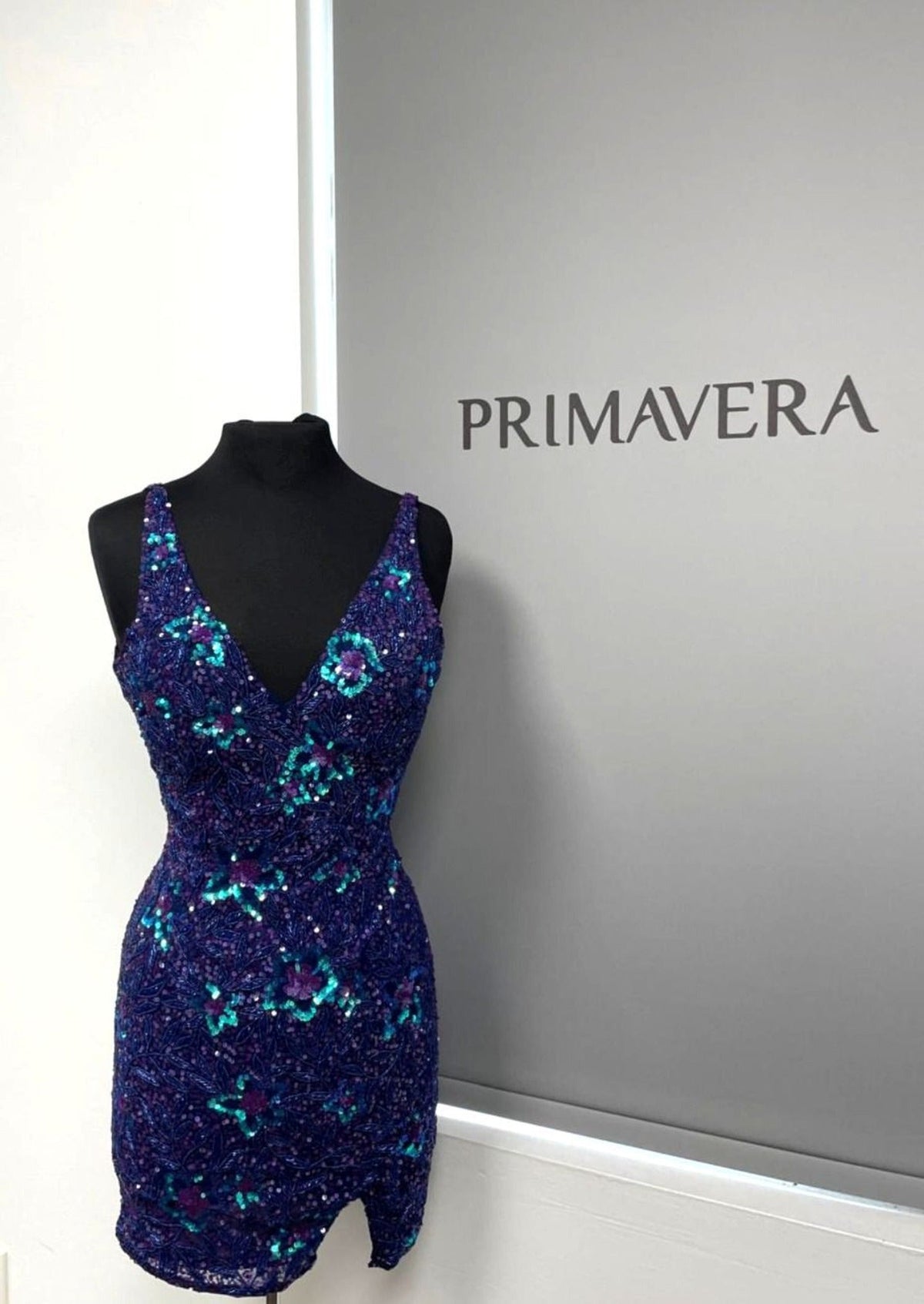 Primavera Couture 4061 - Sequin Embellished Sleeveless Cocktail Dress