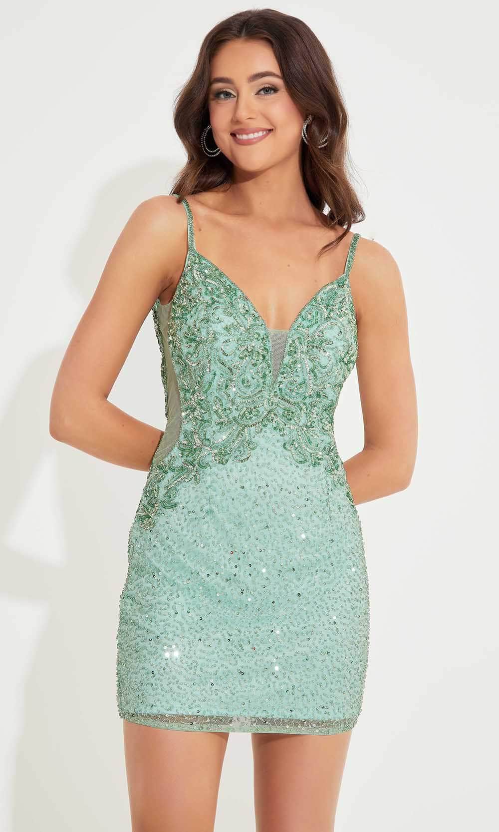 Primavera Couture 4245 - Sleeveless Embellished Cocktail Dress - back view