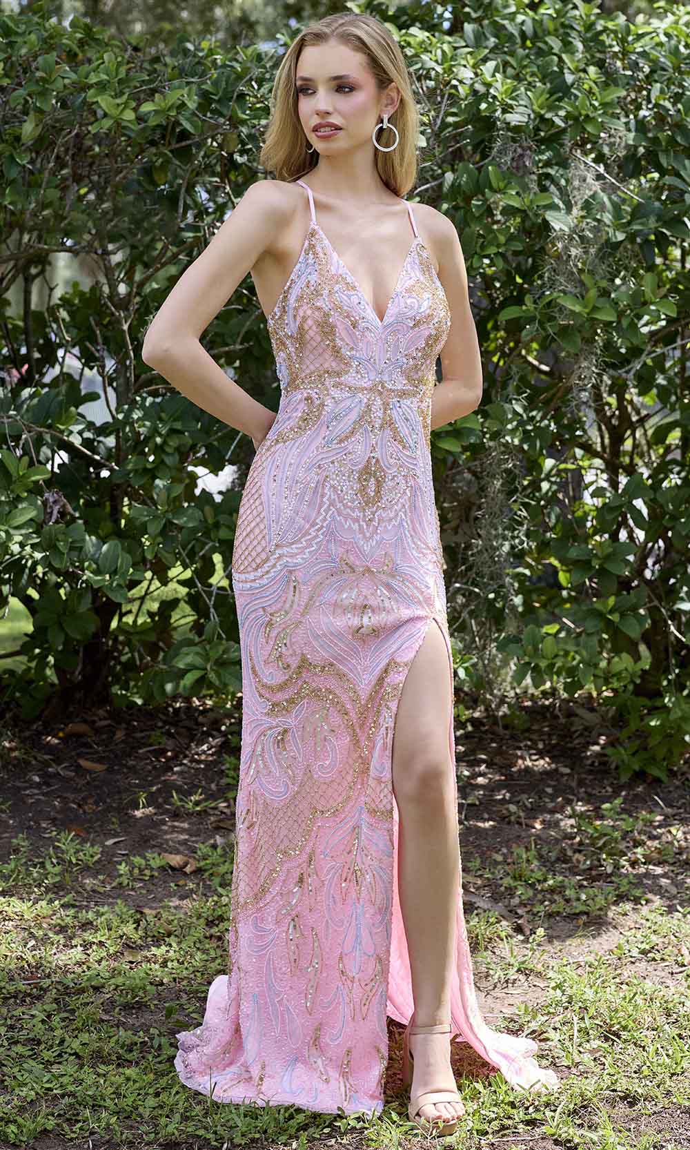 Primavera Couture 4311 - Multi-Beaded Prom Dress - view 4