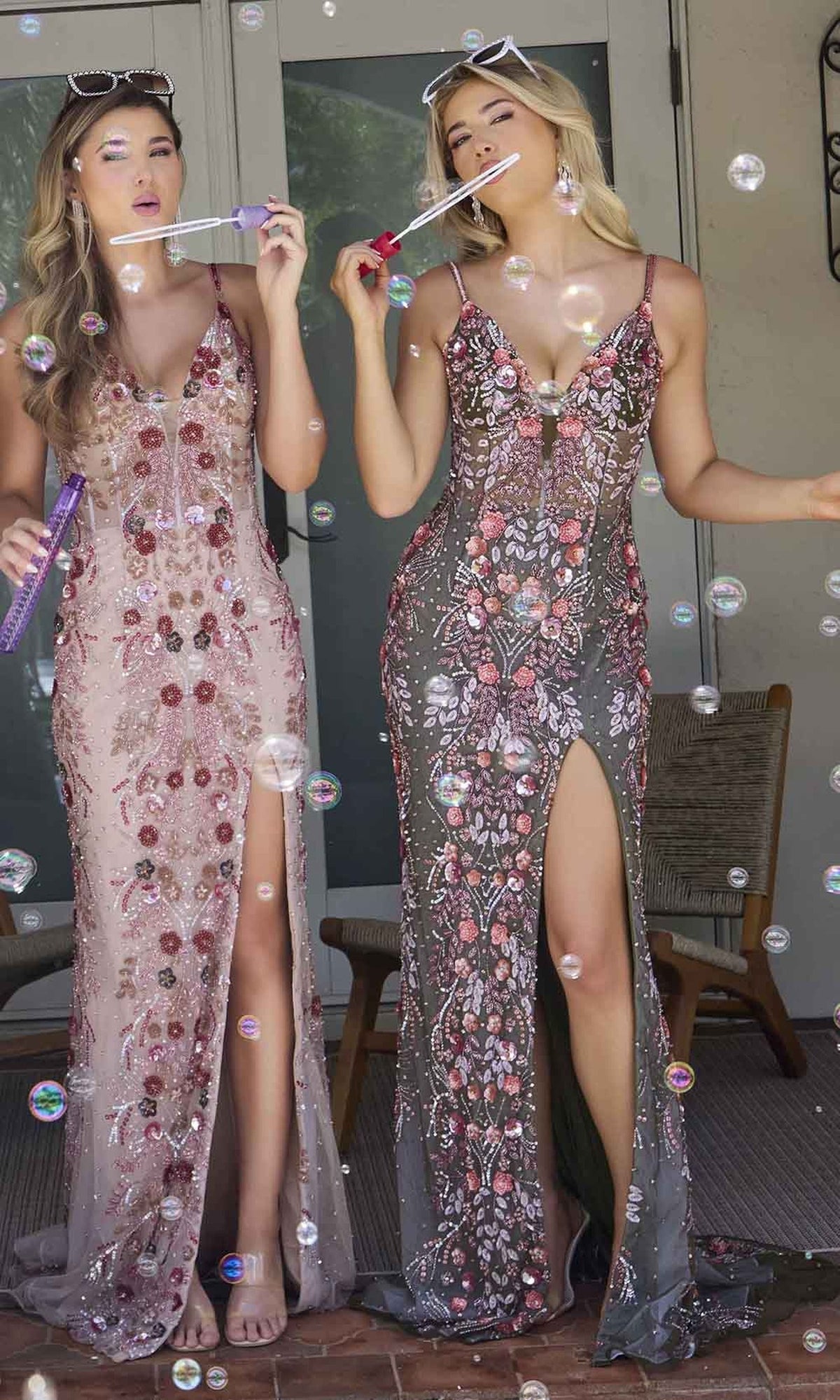 Primavera Couture 4313 - Floral Pattern Prom Dress