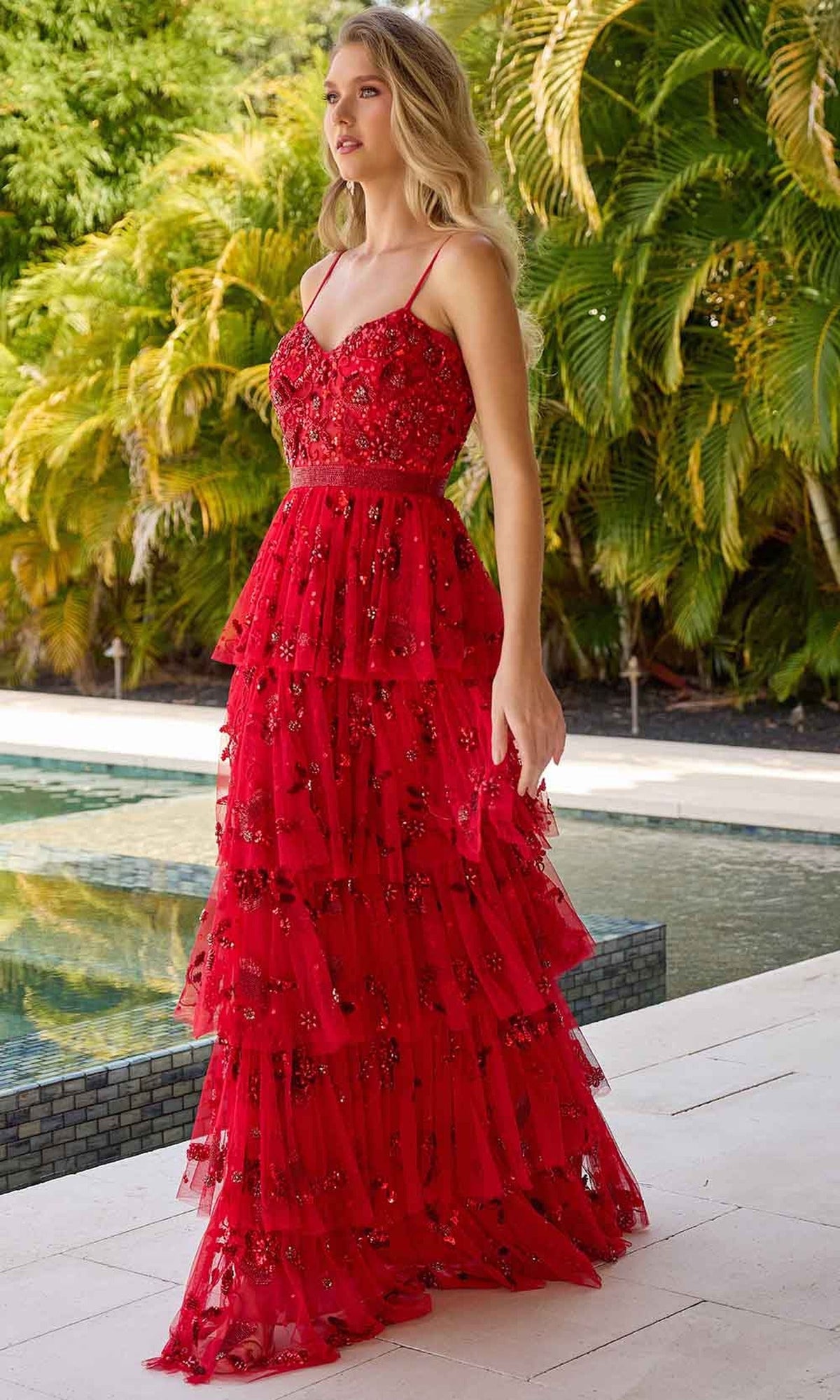 Primavera Couture 4341 - Sweetheart Tiered Prom Dress