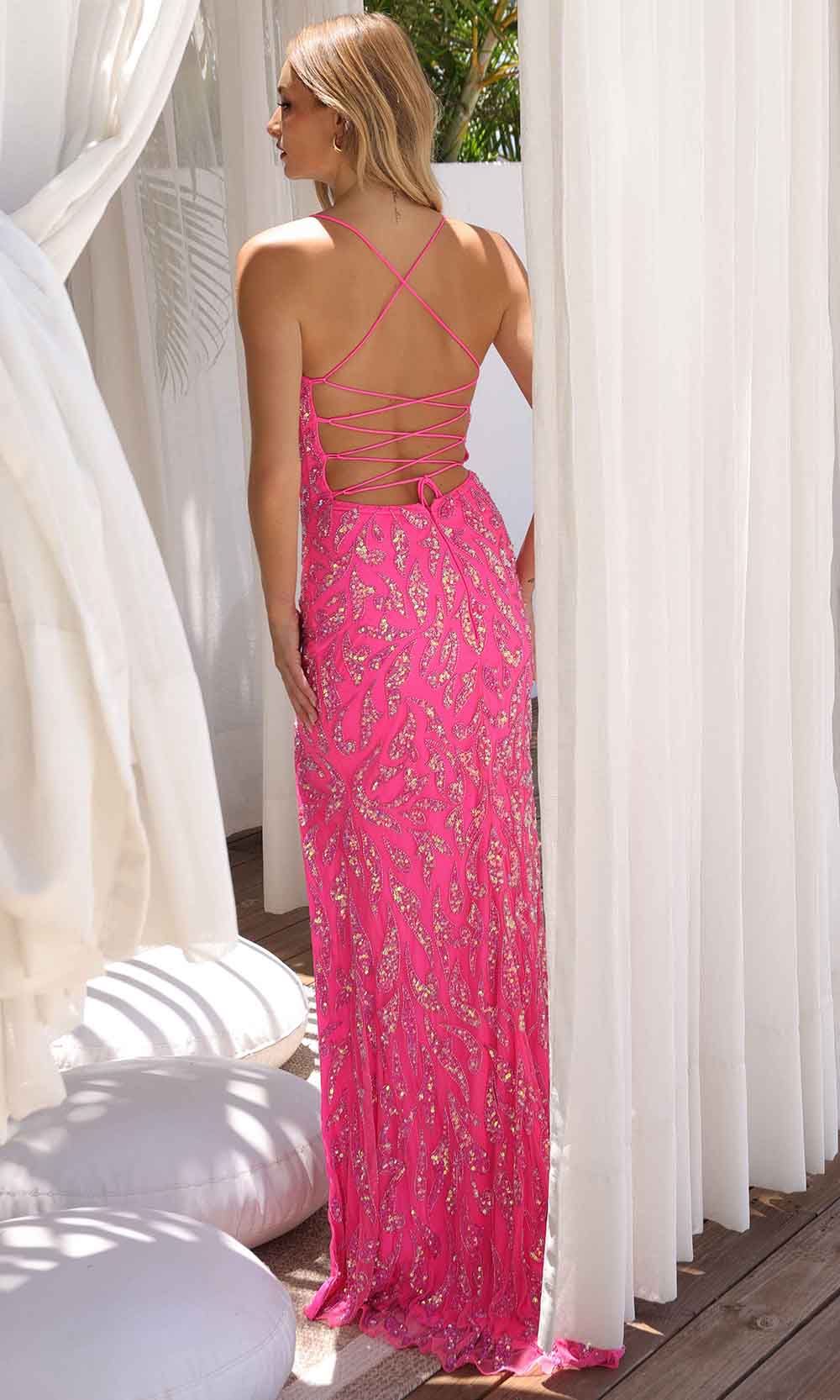 Primavera Couture 4359 - Strappy Back Embellished Prom Dress - back view