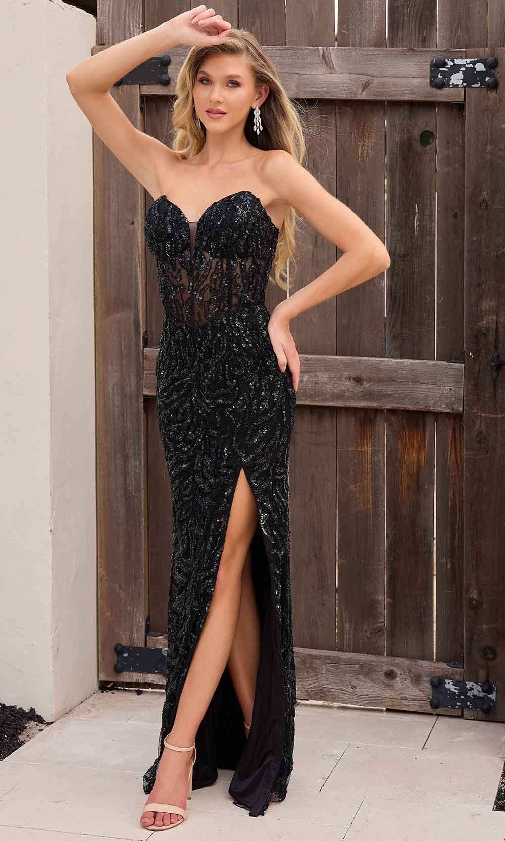 Primavera Couture 4360 - V-Neck Beaded Sequin Prom Dress - view 8