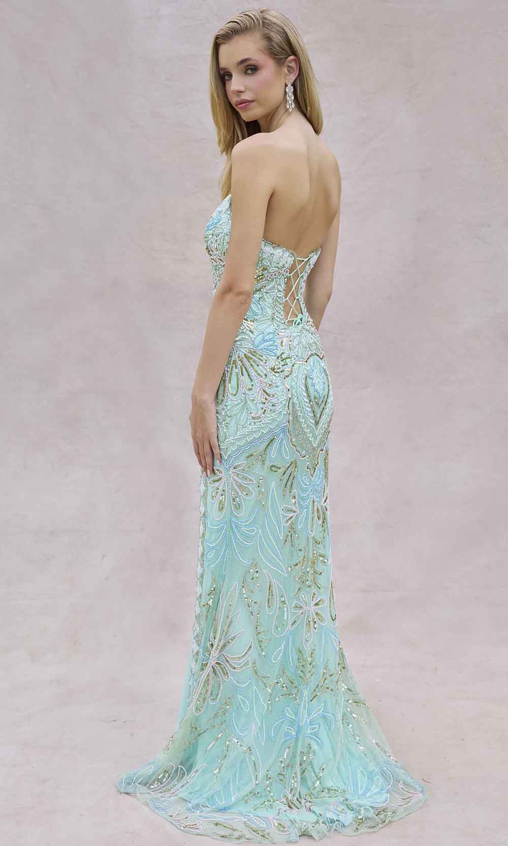 Primavera Couture 4382 - Strapless Beaded Prom Dress - view 9