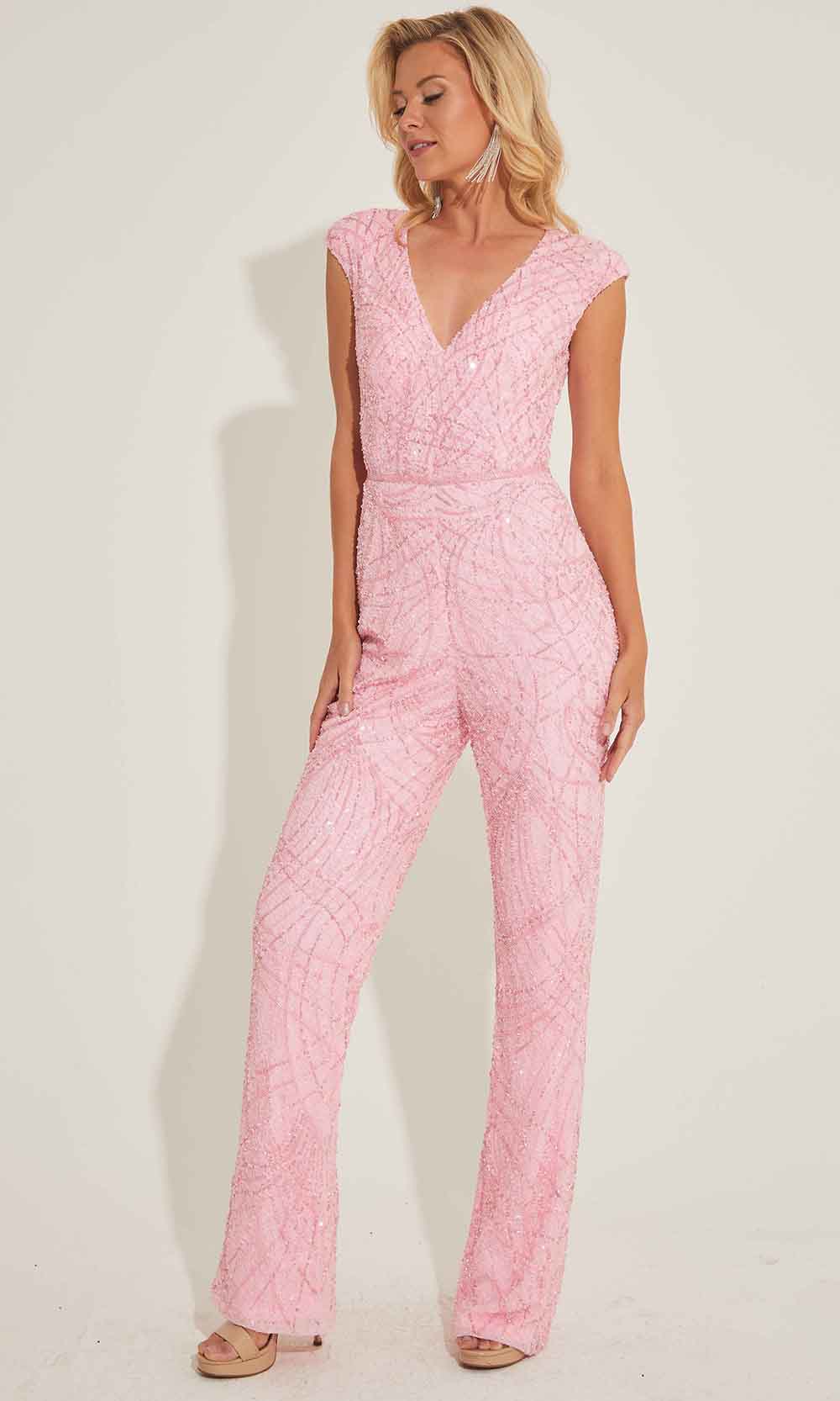 Primavera Couture 4384 - V-Neck Beaded Jumpsuit - designer formal jumpsuit at Silhouette Dresses