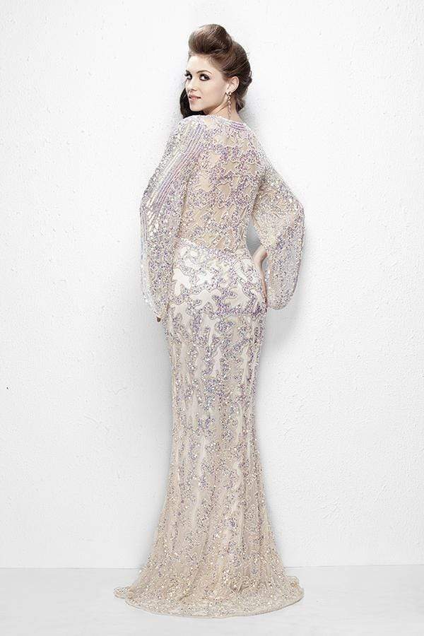 Primavera Couture - 9713 Sequined Flare Sleeve Junior Prom Gown - view 5