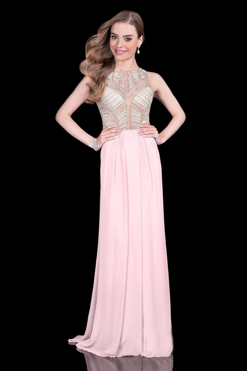Terani Couture - 1615P1294A Pearls and Crystals Embellished Long Gown - designer evening gown at Silhouette Dresses