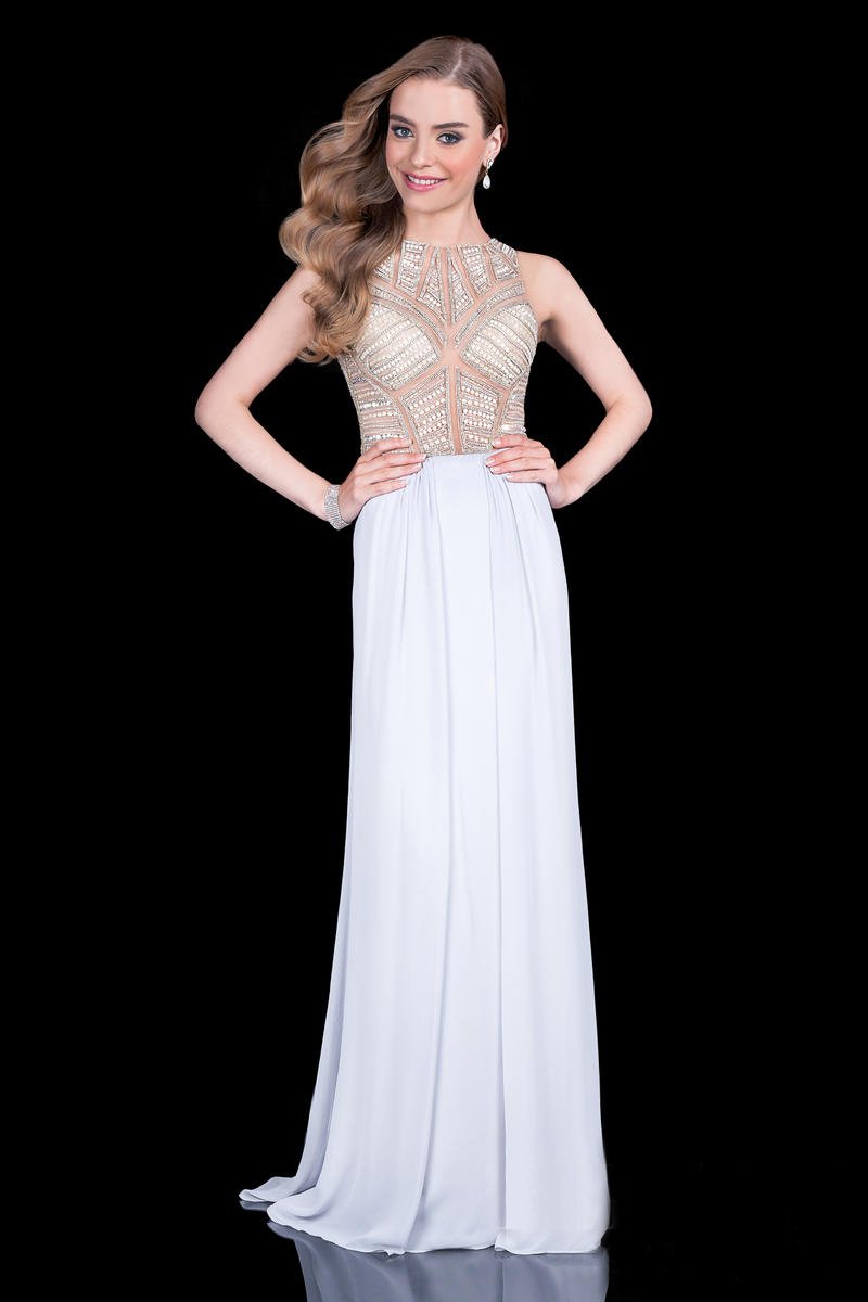 Terani Couture - 1615P1294A Pearls and Crystals Embellished Long Gown - back view