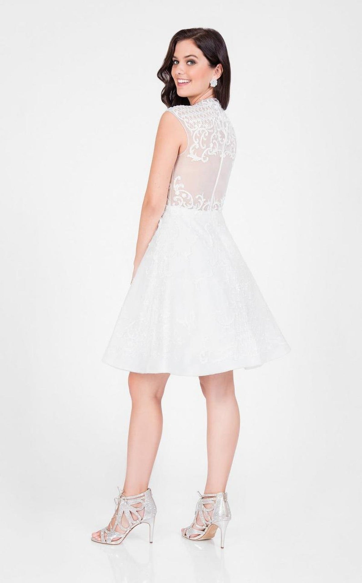 Terani Couture - High Neck Beaded A-line Cocktail Dress 1711P2249