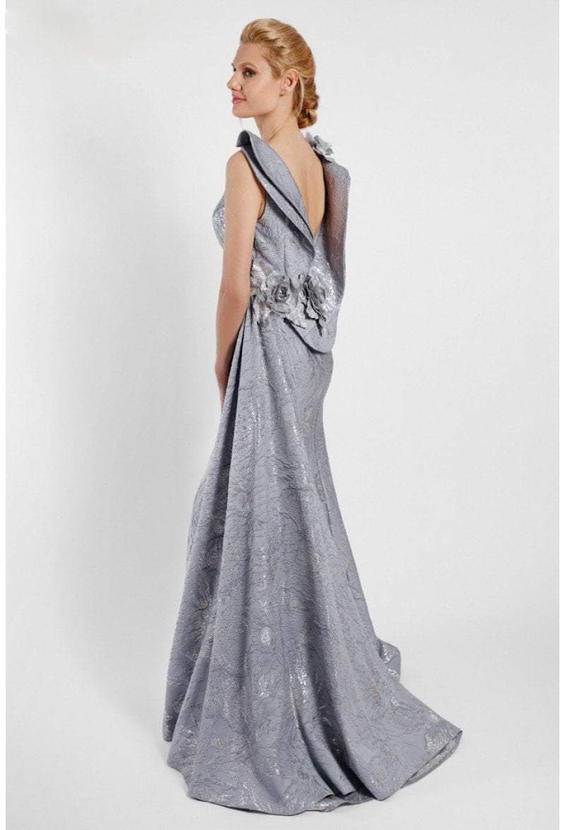 Terani Couture - 1721M4703 Laced Bateau Neck A-Line Dress