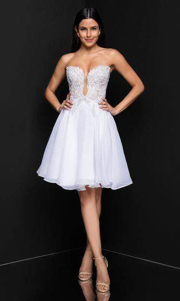 Terani Couture - 1811P5100 Embroidered Plunging Sweetheart Dress - designer prom dress at Silhouette Dresses
