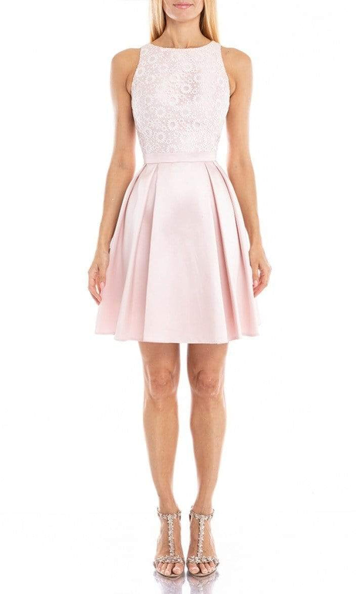 Terani Couture - 1821H7914 Sleeveless Bateau Neck A-Line Short Dress - detail view