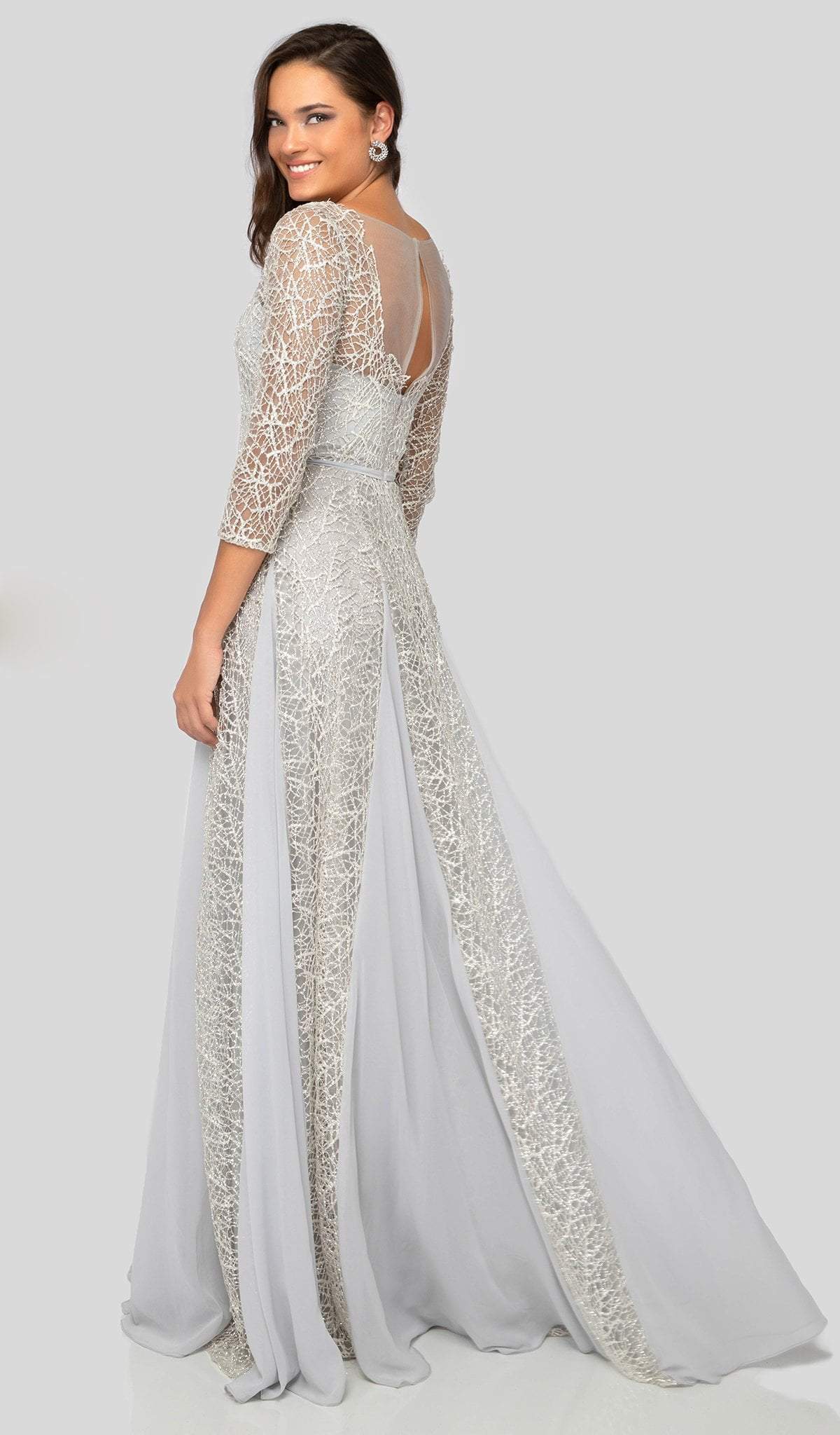 Terani Couture - 1911M9297 Illusion Bateau A-Line Evening Dress