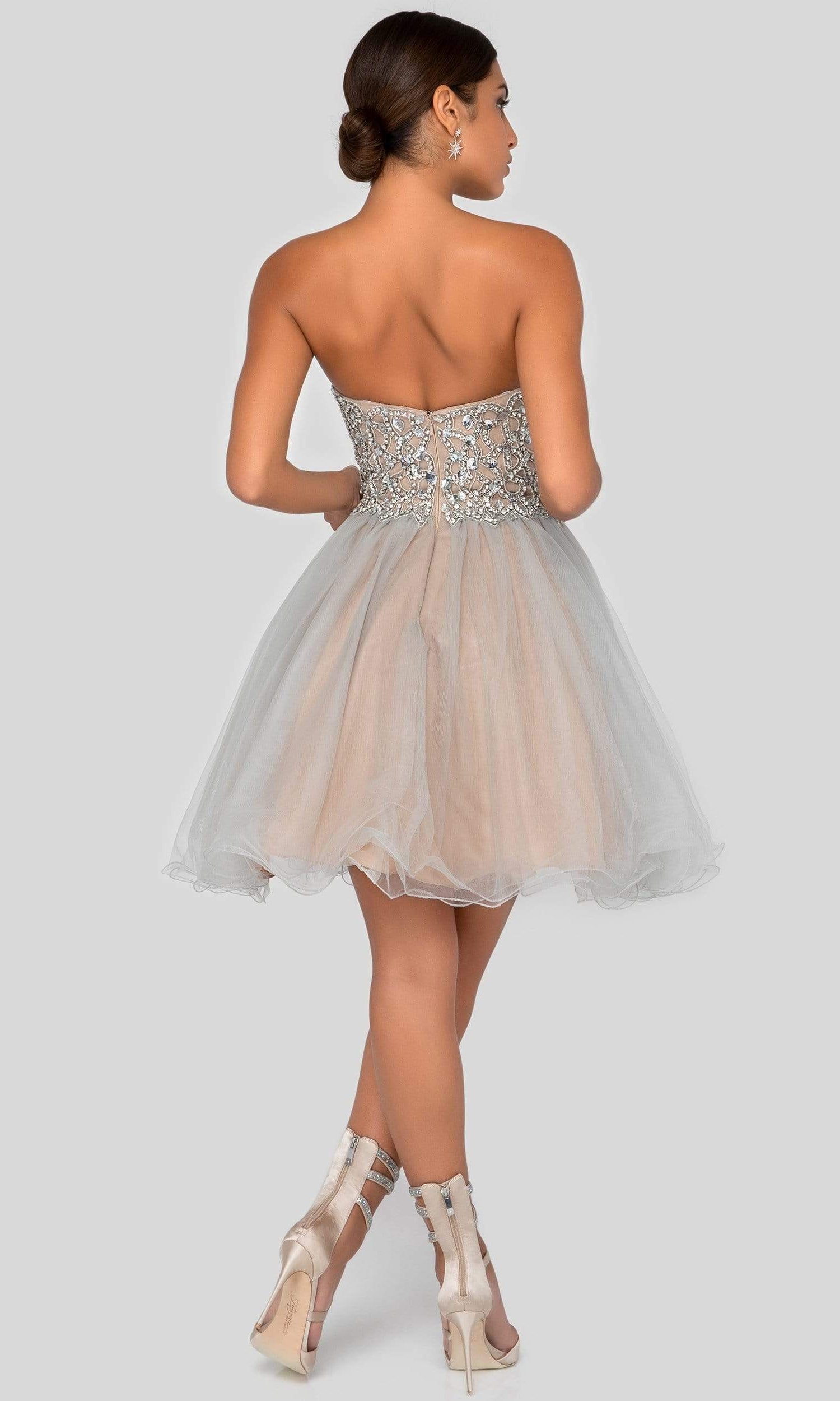 Terani Couture - 1911P8016 Strapless Beaded Tulle Cocktail Dress - view 5