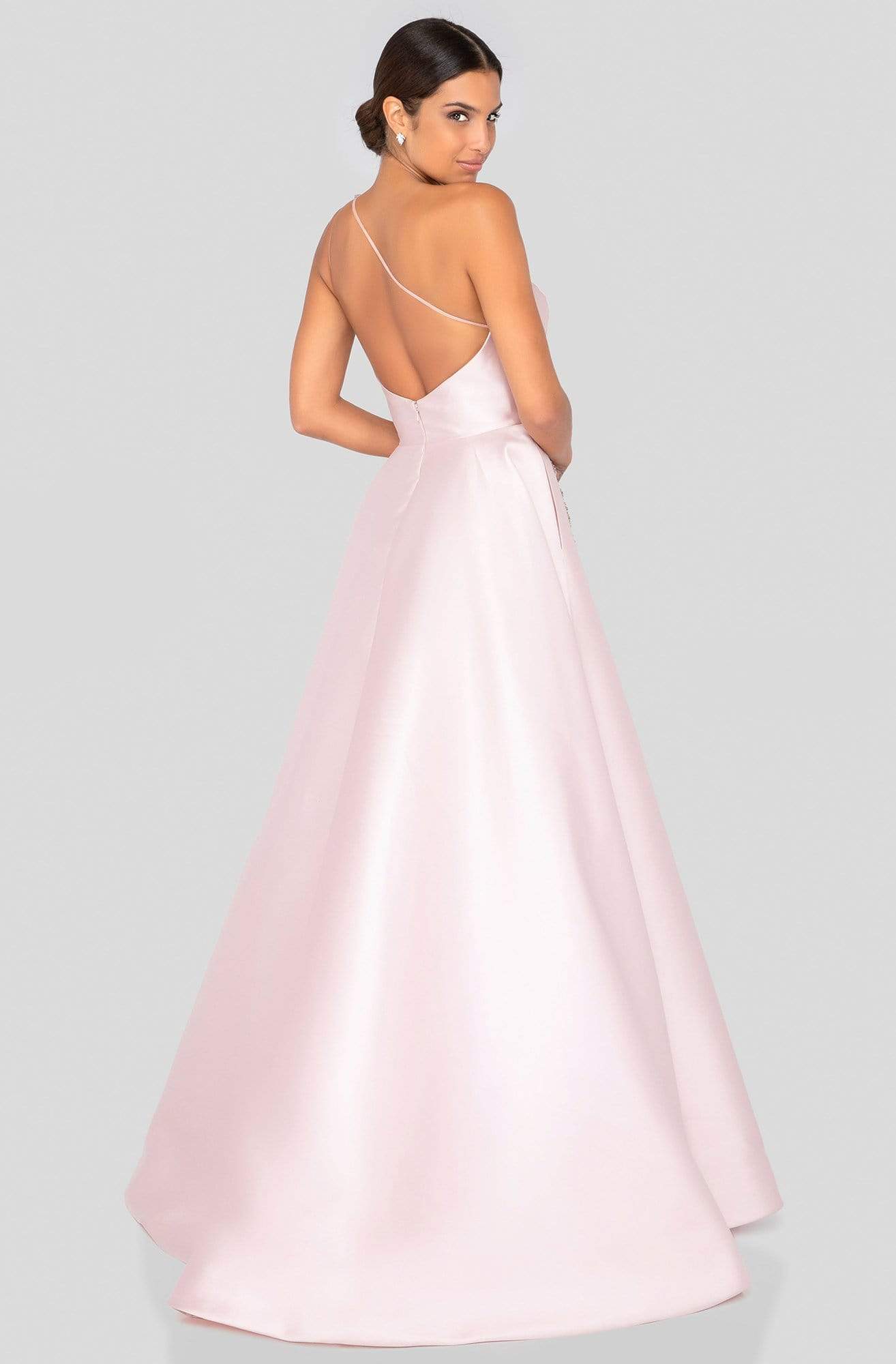 Terani Couture - 1912E9202 One Shoulder Dazzling Fern Accent Gown - view 6