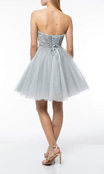 Terani Couture - 1921H0320 Beaded Strapless Sweetheart Cocktail Dress - detail view