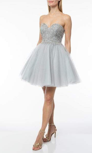 Terani Couture - 1921H0320 Beaded Strapless Sweetheart Cocktail Dress - back view