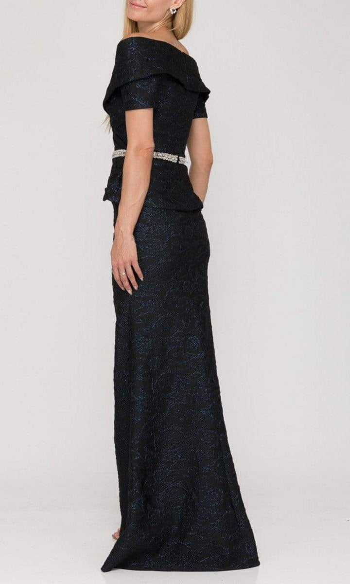 Terani Couture - 1921M0727 Off-Shoulder V-Neck Mother of the Groom Sheath Gown - view 10