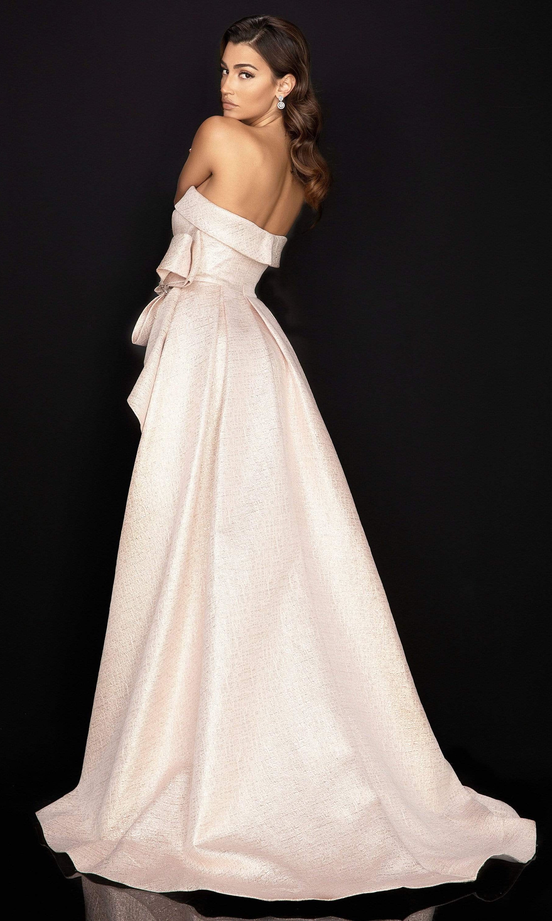 Terani Couture - 2011E2073 Strapless Asymmetric Ruffled A-line Dress - back view