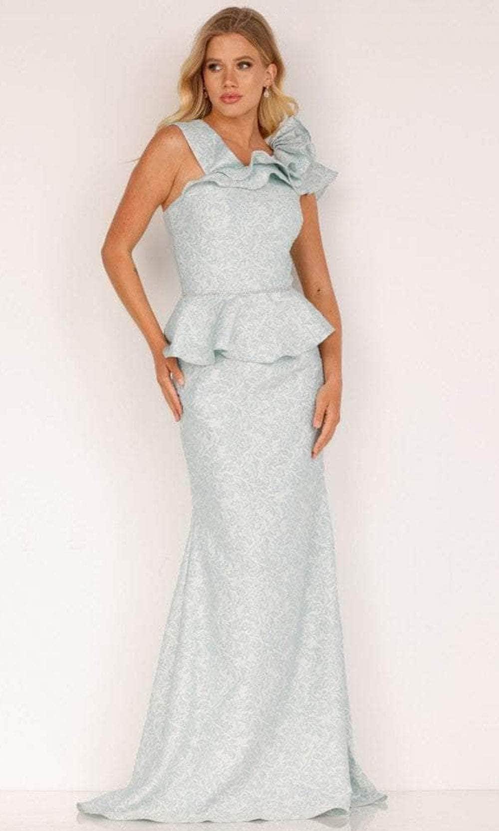 Terani Couture 2011M2167 - Ruffle Peplum Mermaid Evening Dress