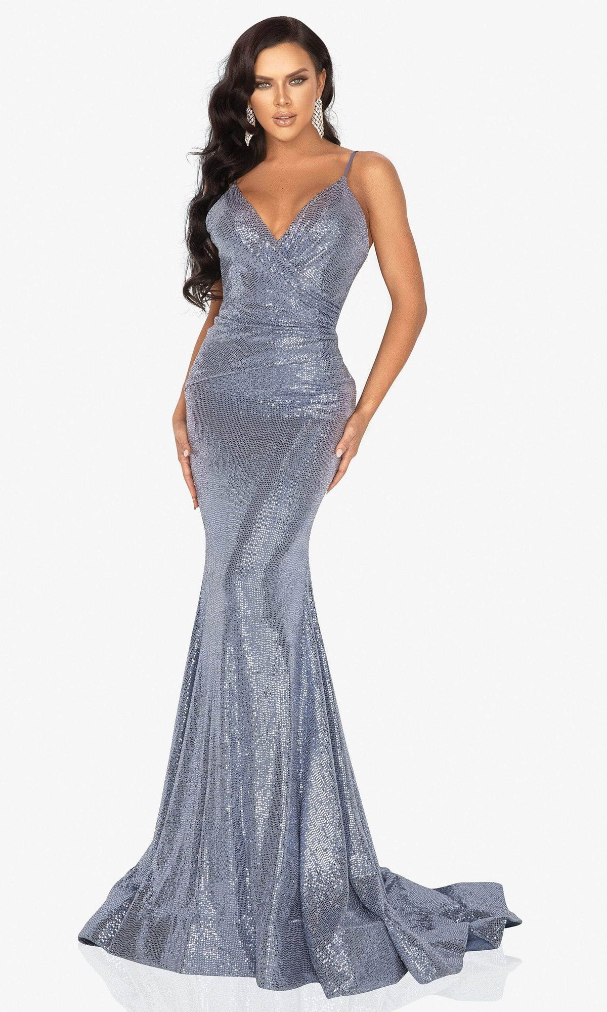 Terani Couture 2011P1032 - Spaghetti Strap Trumpet Prom Dress - designer prom dress at Silhouette Dresses