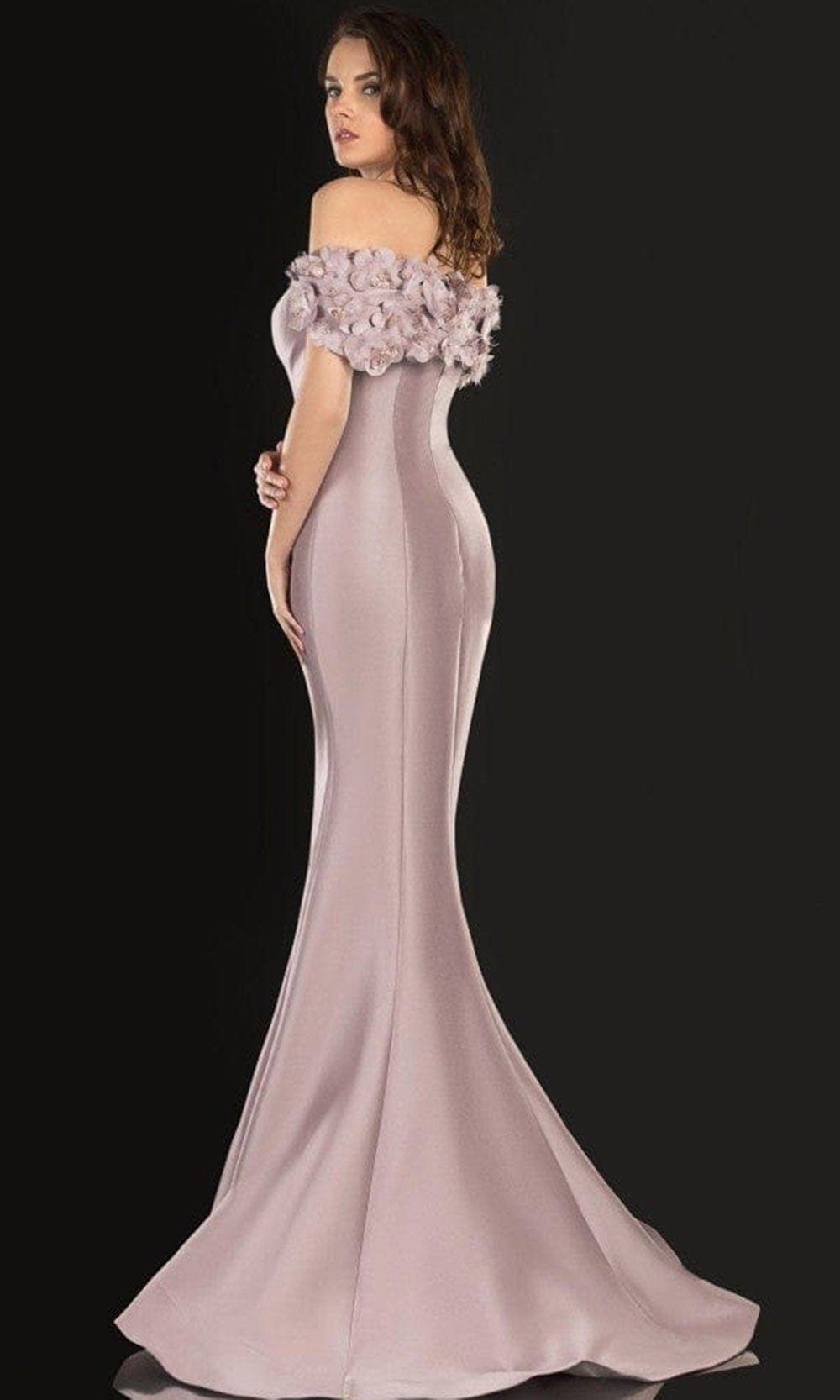 Terani Couture - 2021E2799 Floral Off Shoulder Long Gown