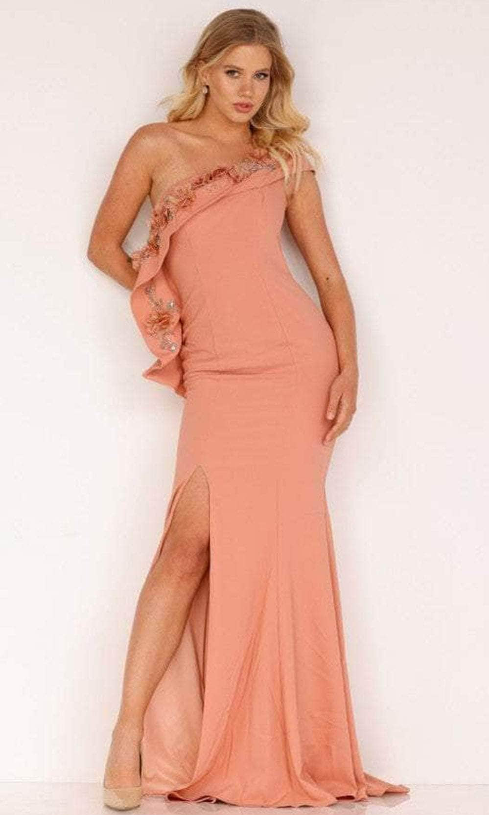 Terani Couture 2021E2824 - Embellished Asymmetric Evening Gown - detail view