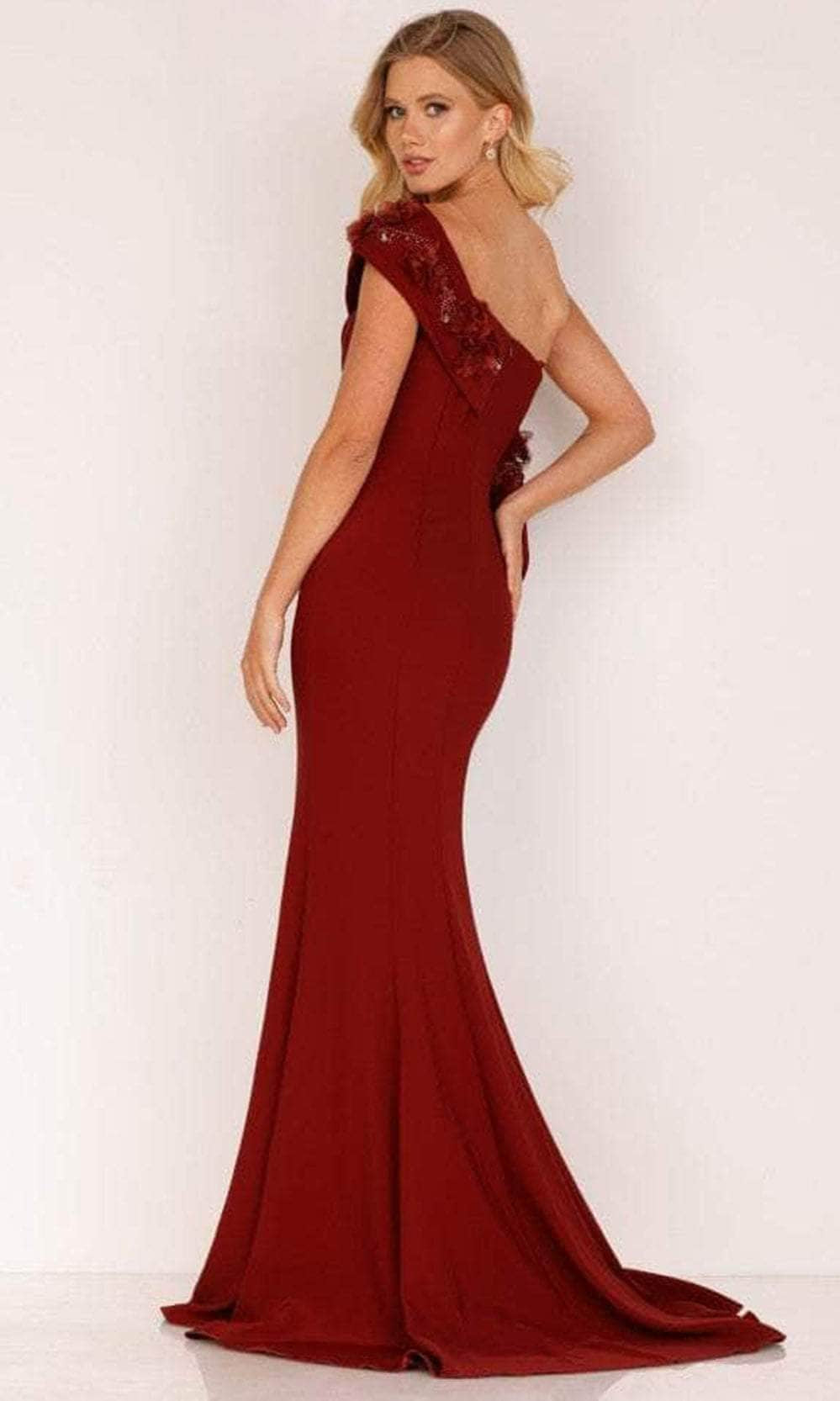 Terani Couture 2021E2824 - Embellished Asymmetric Evening Gown - back view