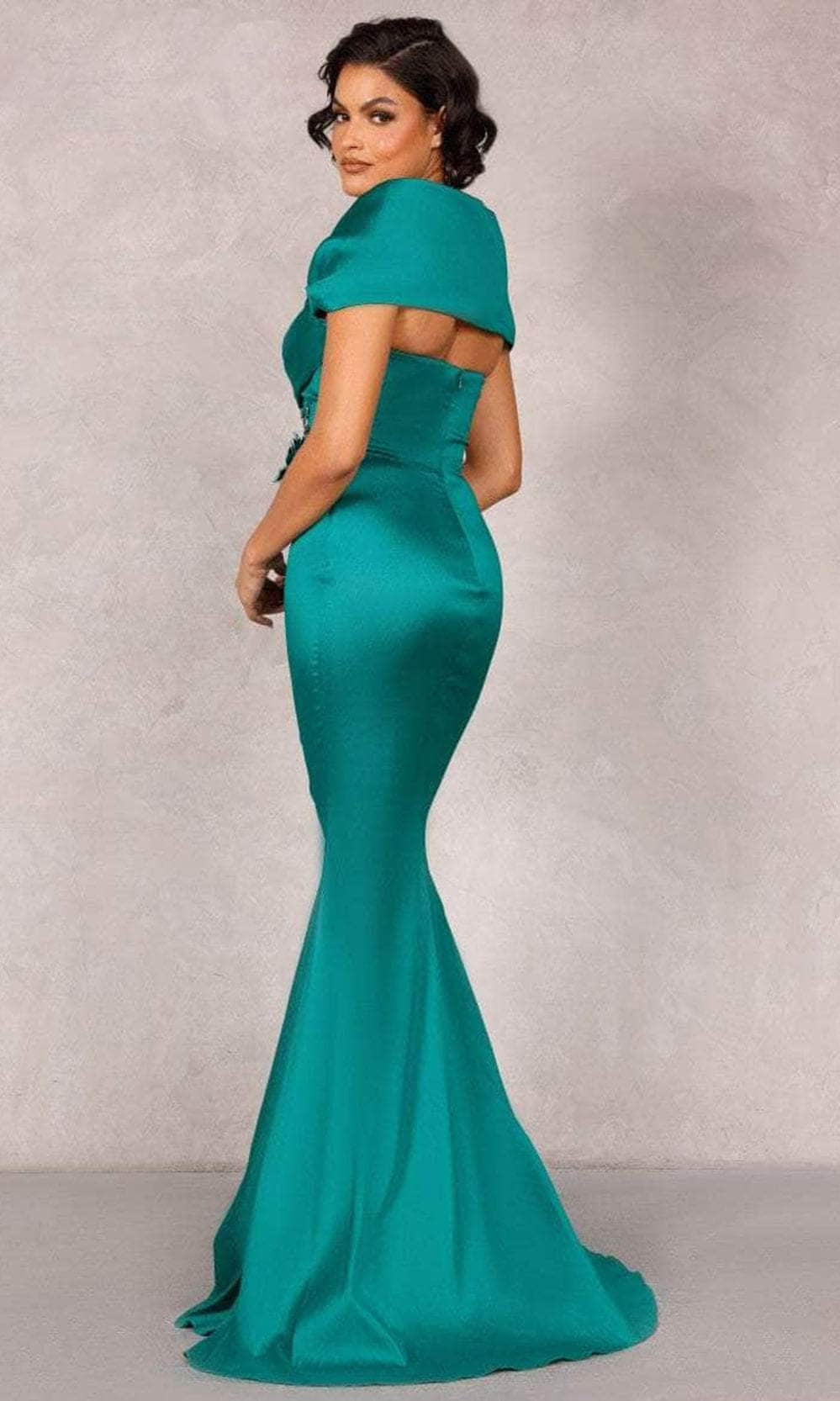Terani Couture 2021M2969 - Shawl Draped Mermaid Evening Dress - view 9