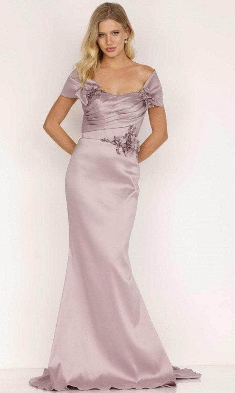 Terani Couture 2021M2969 - Shawl Draped Mermaid Evening Dress - detail view