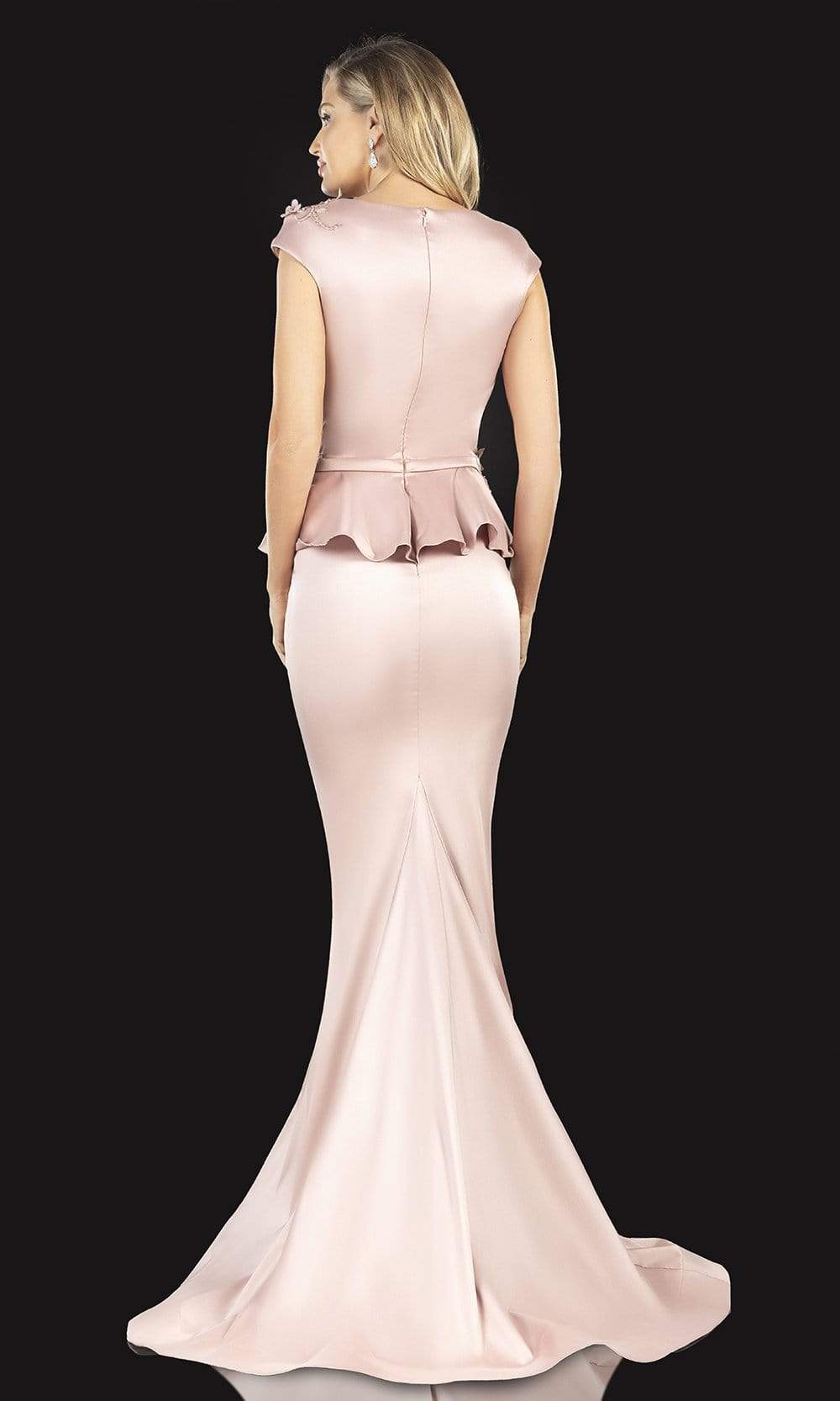 Terani Couture - 2021M2994 Embroidered V Neck Mermaid Gown