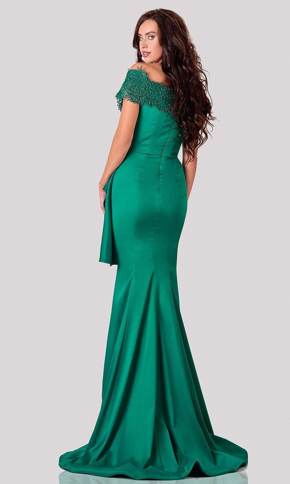 Terani Couture - 2111M5255 Embroidered Off Shoulder Mother of the Bride Dress
