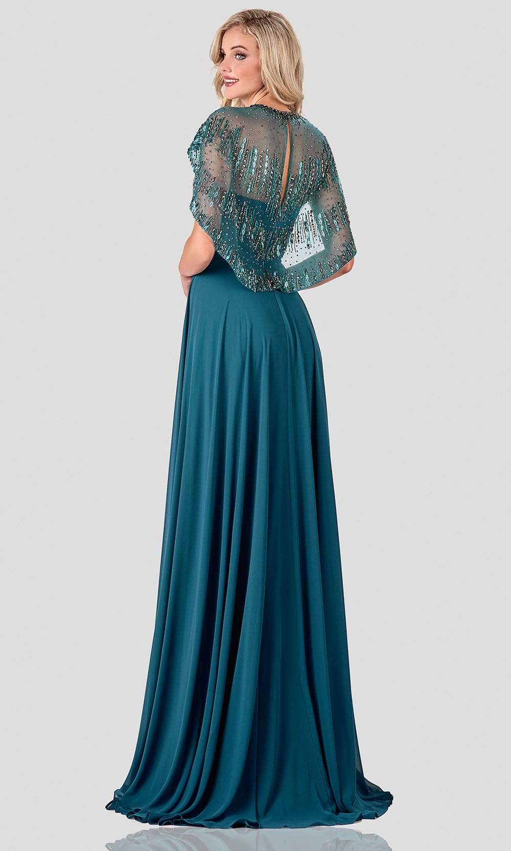 Terani Couture - 2111M5295 Embellished Jewel Neck A-line Gown