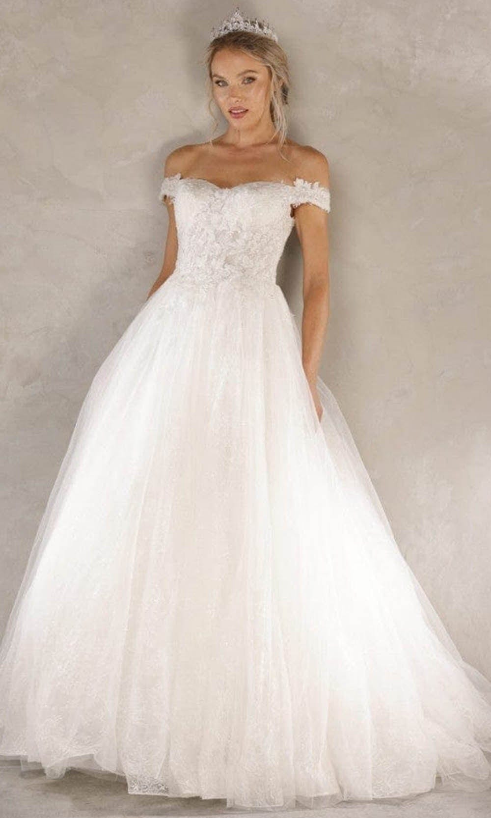 Terani Couture - 2215P0034 Off Shoulder Applique Bridal Gown - designer wedding dress at Silhouette Dresses
