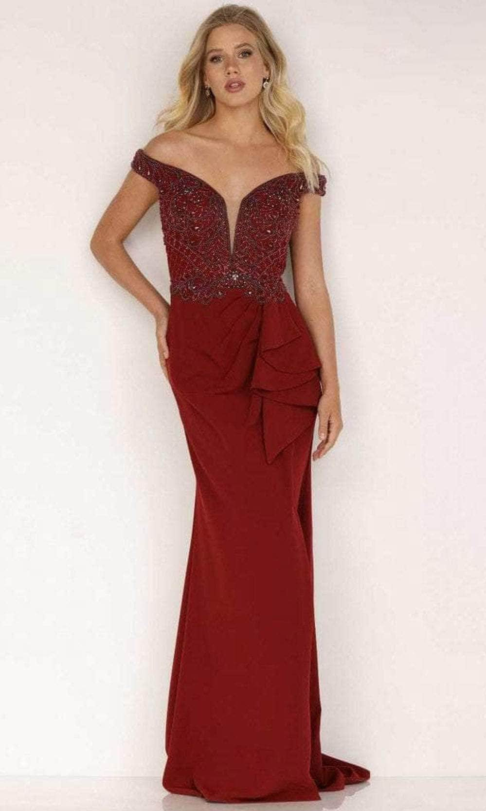Terani Couture 2221M0381 - Off Shoulder Draped Evening Dress - view 6
