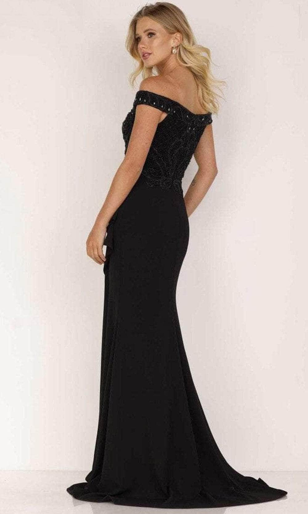Terani Couture 2221M0381 - Off Shoulder Draped Evening Dress - view 4