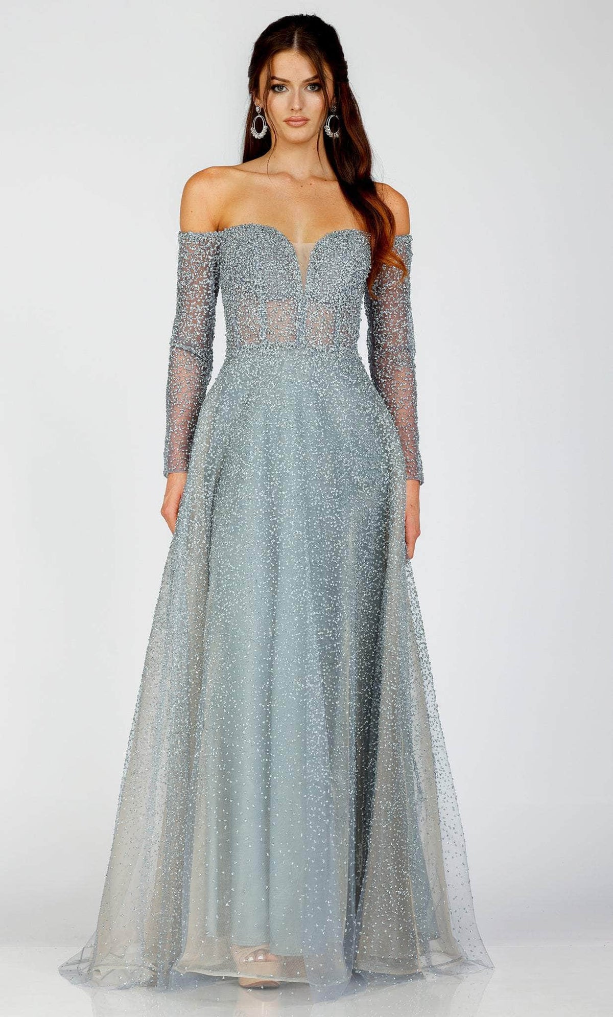 Terani Couture 231E0519 - Long Off Shoulder Bejeweled Gown