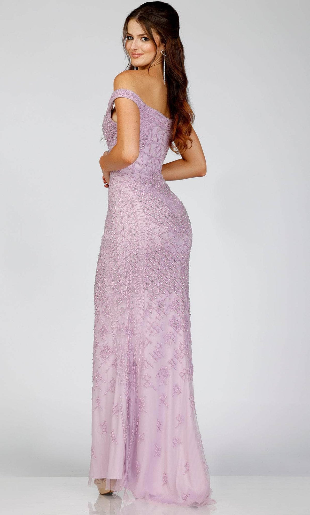 Terani Couture 231GL0411 - Off-Shoulder Mermaid Evening Dress - back view